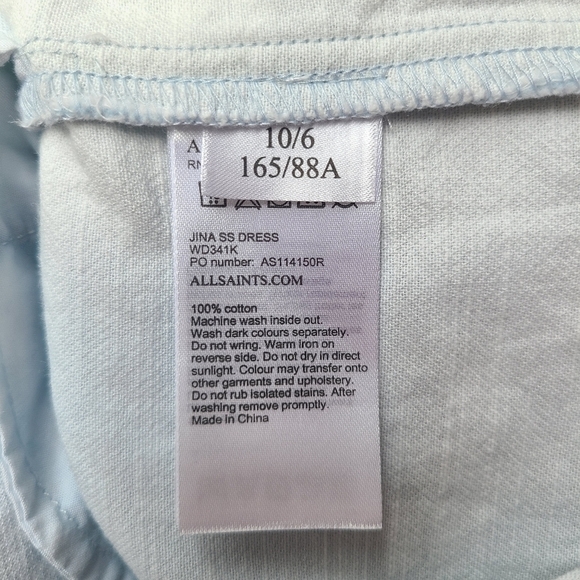 All Saints Jina SS Color Block Mini Dress, Size 6 - Picture 9 of 10